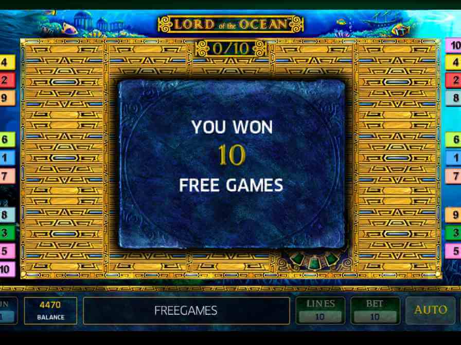 Бонусные вращения в аппарате Лорд Океана Фри-спины в слоте Lord of Ocean